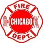 The logo for the chicago fire department is red and white.