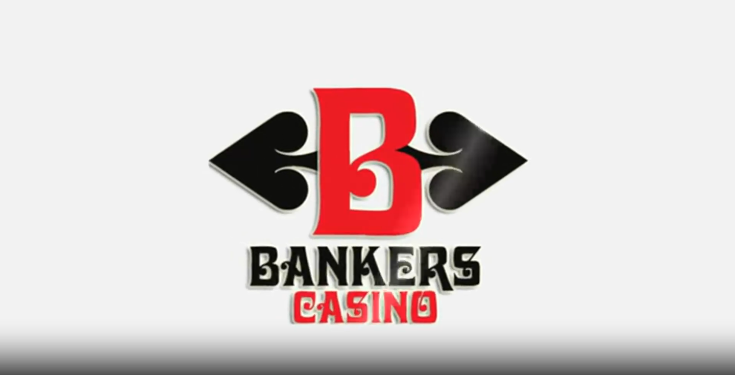Bankers Casino logo with red B and black spades on a white background