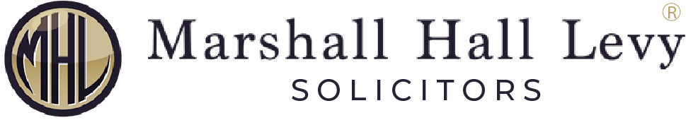 Marshall Hall Levy Solicitors logo: a gold circle with MHL, and the company name below.