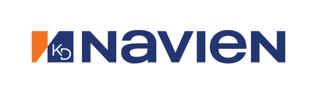 The navien logo is blue and orange on a white background.