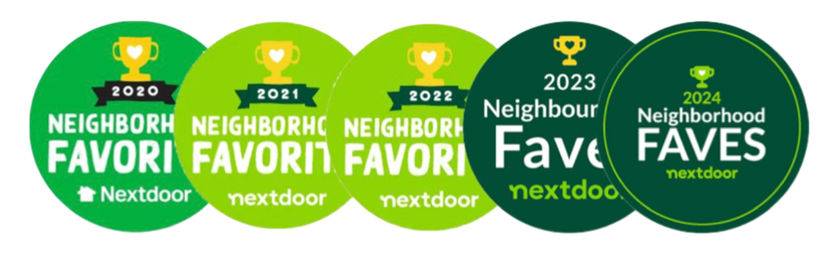 Badges for Nextdoor Neighbor Favorites: 2020-2024. Awards for 