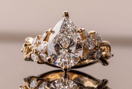 Closeup of a Gold Ring with Diamonds — Hanover, PA — Ashley Lauren Custom Jewelers