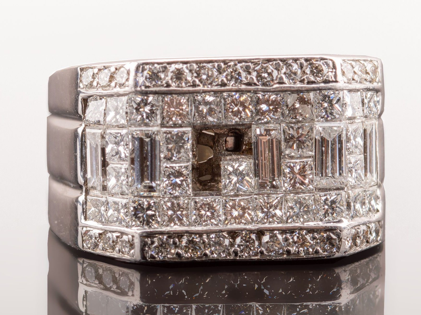 Closeup of a Gold Ring with Diamonds — Hanover, PA — Ashley Lauren Custom Jewelers Closeup of a Gold Ring with Diamonds — Hanover, PA — Ashley Lauren Custom Jewelers