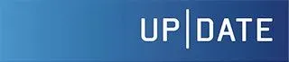 Ein blaues rechteckiges Banner mit dem Wort „UP|DATE“ in weißen, serifenlosen Großbuchstaben, getrennt durch einen senkrechten Strich.