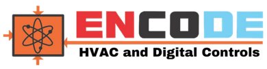 ENCODE logo with orange atom icon and tagline “Energy Control Devices” in red, black, and blue.
