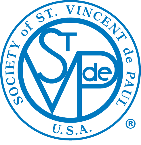 Blue circular logo: 