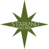 Green star logo with white text reading “Starland Village”