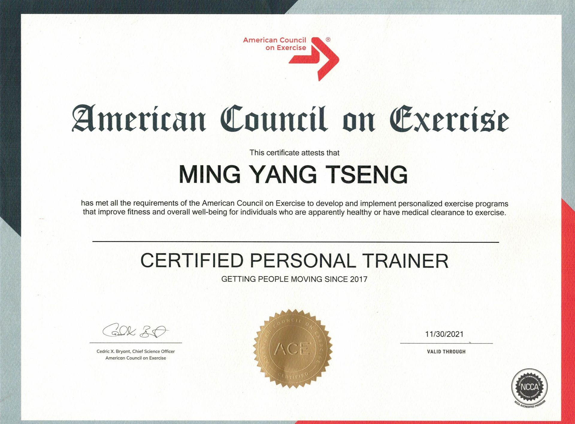 ACE美國運動委員會國際CPT私人教練_證照