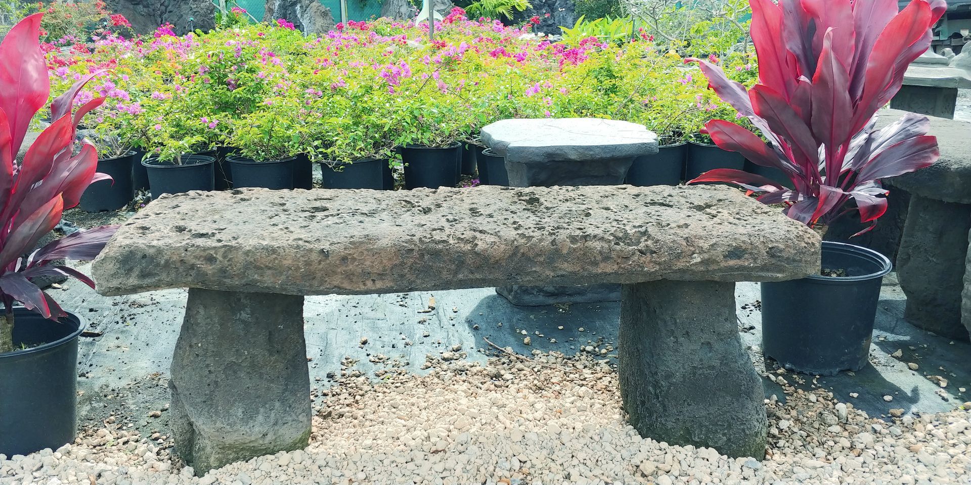 Benches & Tables 1— Waimanalo, HI — Big Rock Garden