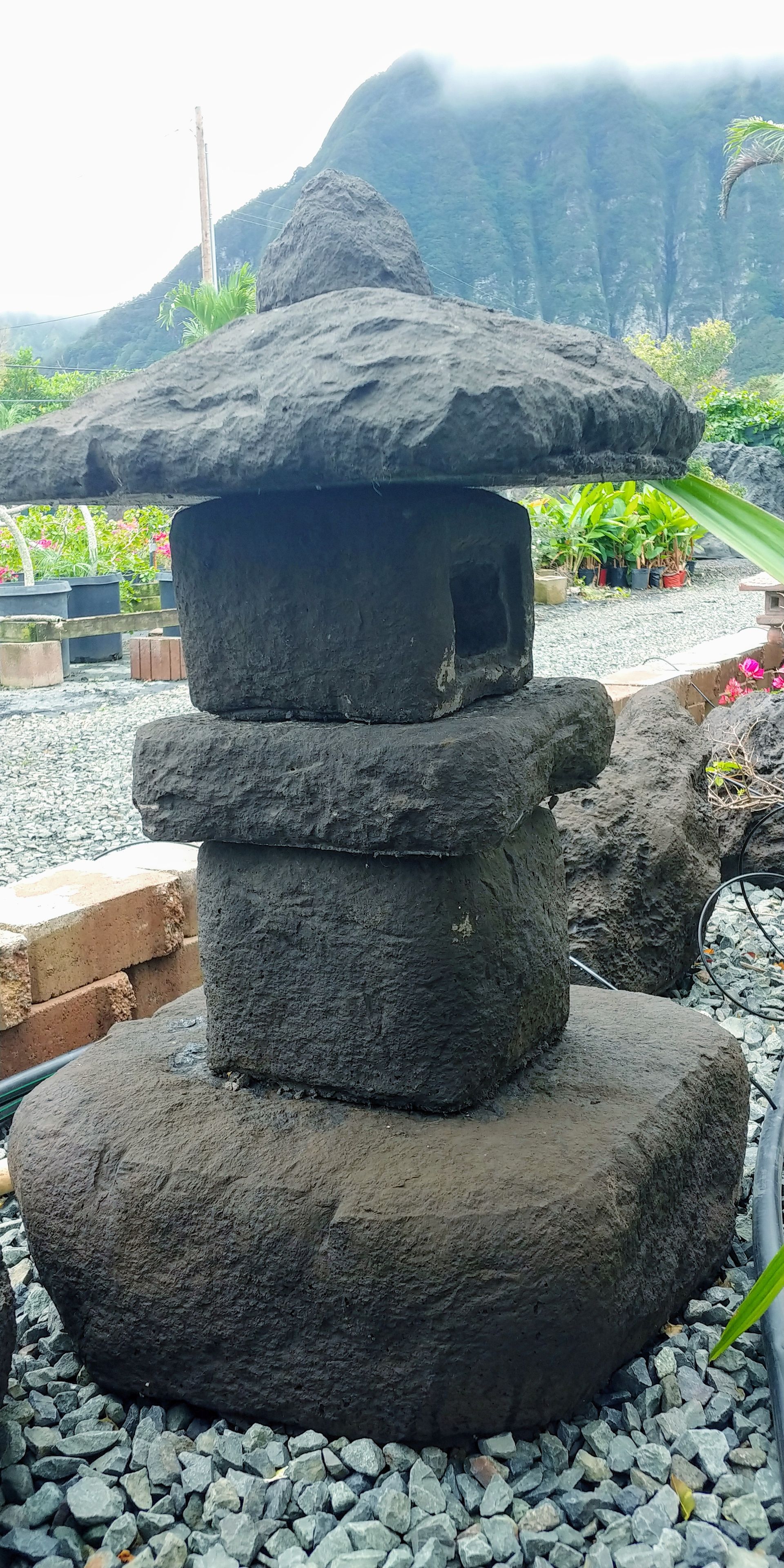 Stone Lantern — Waimanalo, HI — Big Rock Garden