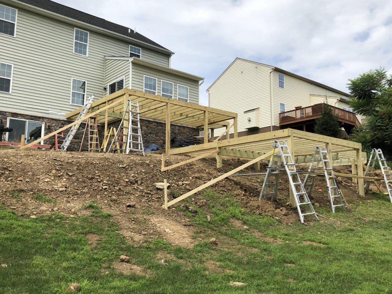 Custom Deck Construction Before — Greensburg, PA — Pevarnik Construction