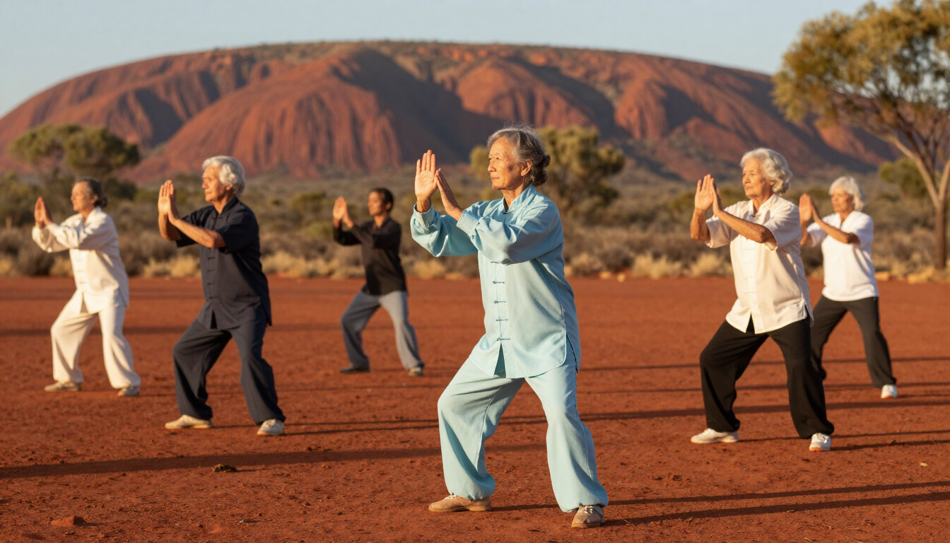 Seniors enjoying a community lunch in Alice Springs for Seniors Month.