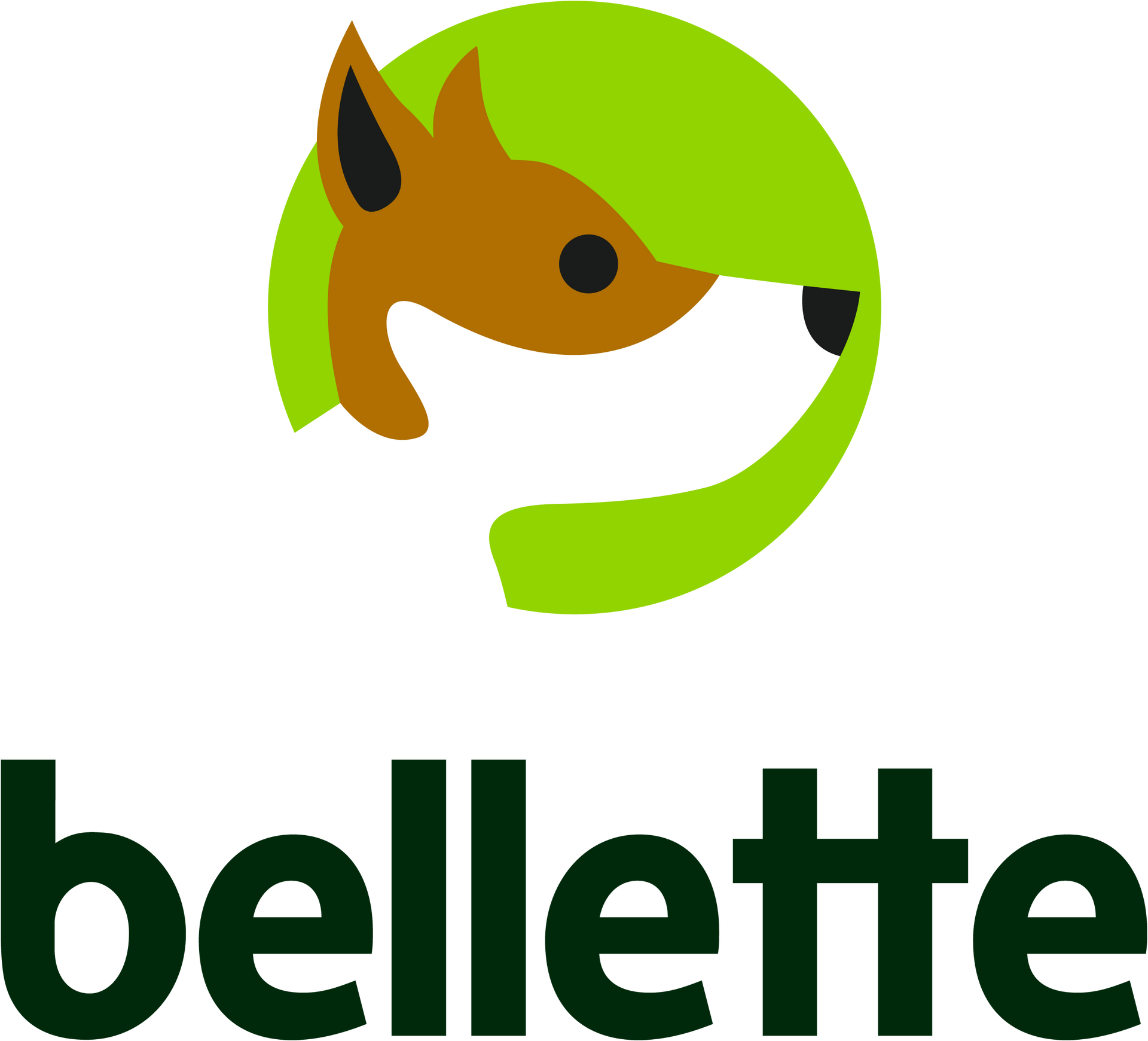 Logo: Brown fox head in a green circle, above the word 