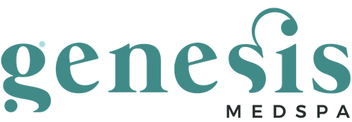 A logo for genesis medspa is shown on a white background.