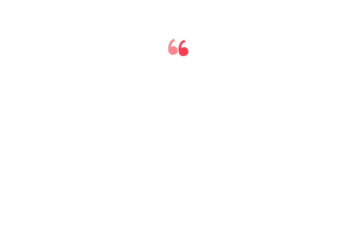 Pink quotation marks on a white background.