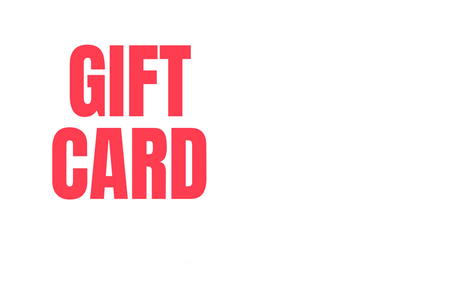 Red gift card text on a white background
