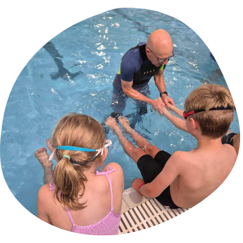 preparing for swimming lesson