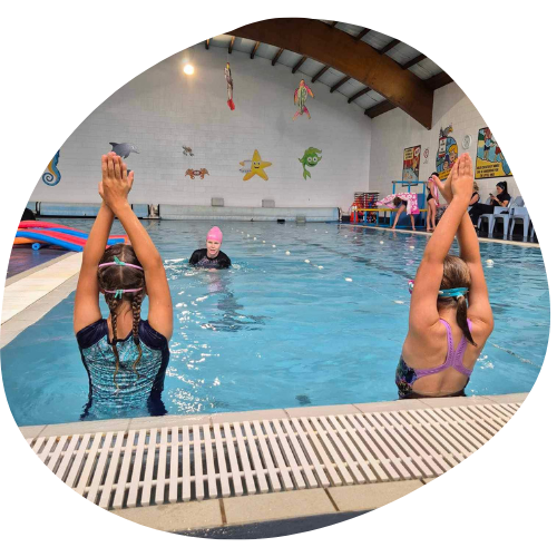 Practice swimming with teacher