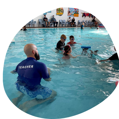 Teacher in a pool