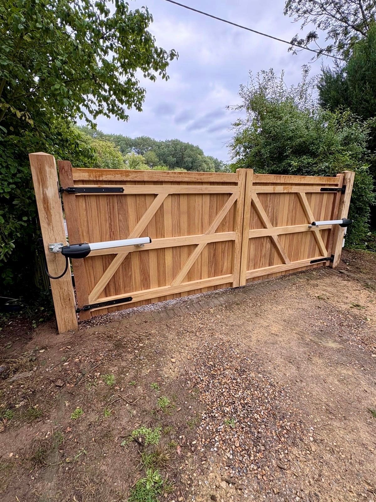 Bespoke-made Timber Square Electric Gate