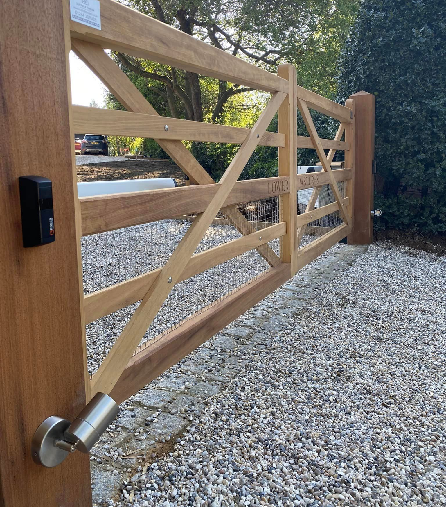 open panel timber farm style gate