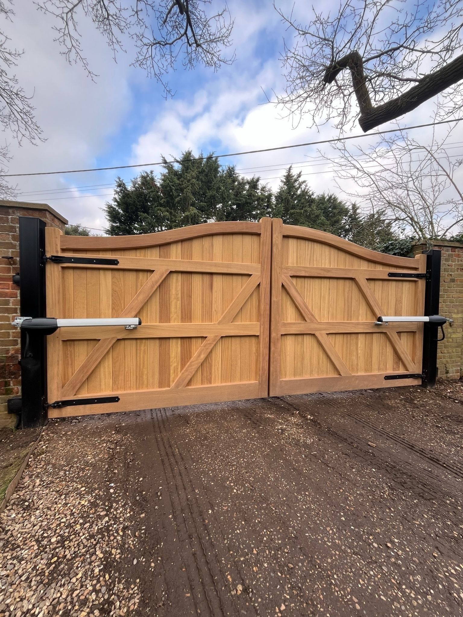 timber bespoke made Electric Gate
