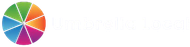 Umbrella Local logo being text in white to the right of the top perspective of an umbrella in orange, purple, blue & green