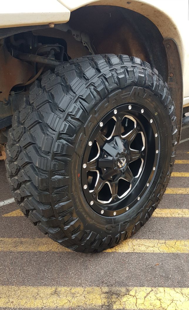 A Close Up of a Tyre on a Truck in a Parking Lot — Turbo's Tyres In Humpty Doo, NT