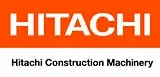 The hitachi construction machinery logo is orange and white.