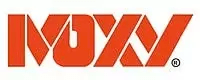 The logo for moxxy is red and white on a white background.