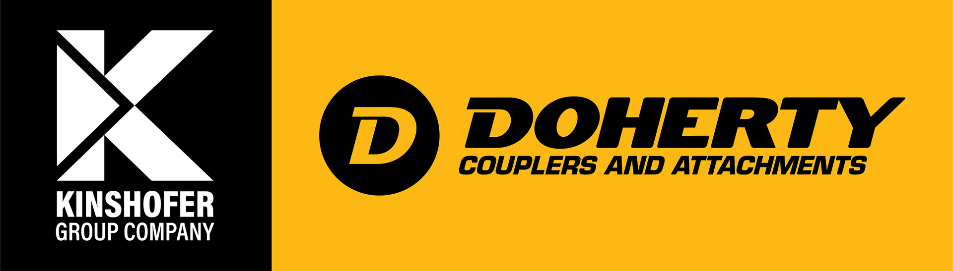 A logo for kinshofer group company couplers and attachments