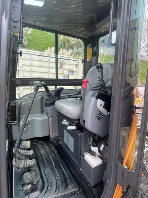 A close up of the inside of a construction vehicle.