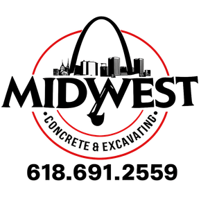 Midwest Concrete & Excavating LLC logo in black text with a small blue accent