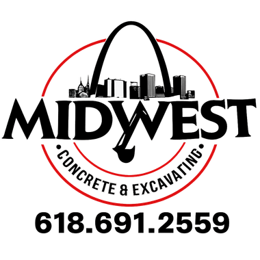 Midwest Concrete & Excavating LLC logo in black text with a small blue accent