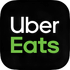 Uber Eats logo on a black square, with white “Uber” and green “Eats” text