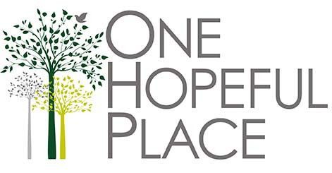 Logo with stylized tree and gray text reading “ONE HOPEFUL PLACE”
