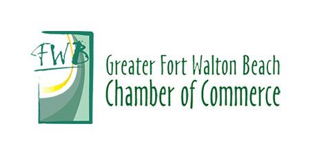 Greater Fort Walton Beach Chamber of Commerce logo with green and yellow stylized emblem
