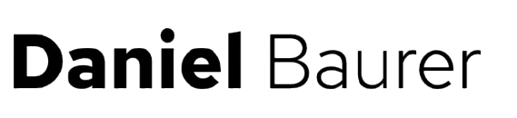 Daniel Bauer logo in bold black and gray text on a white background