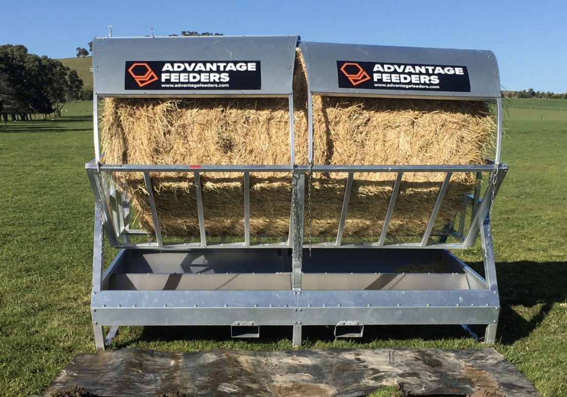 Double Hay Bale Feeder in a Grassy Field — Prostoc In Bellbrook, NSW
