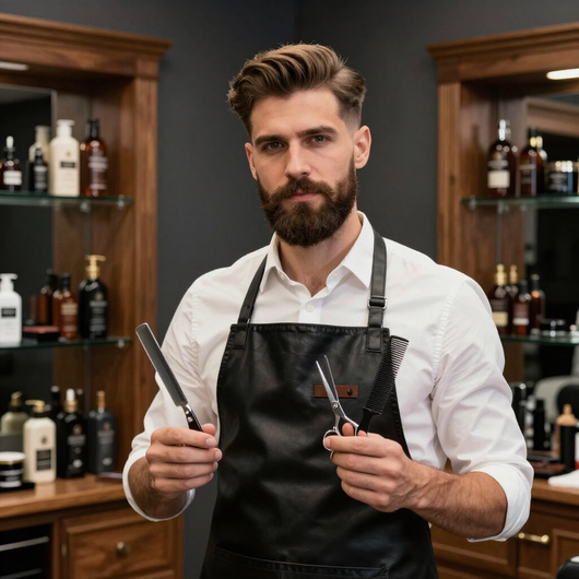 Professional barber portrait