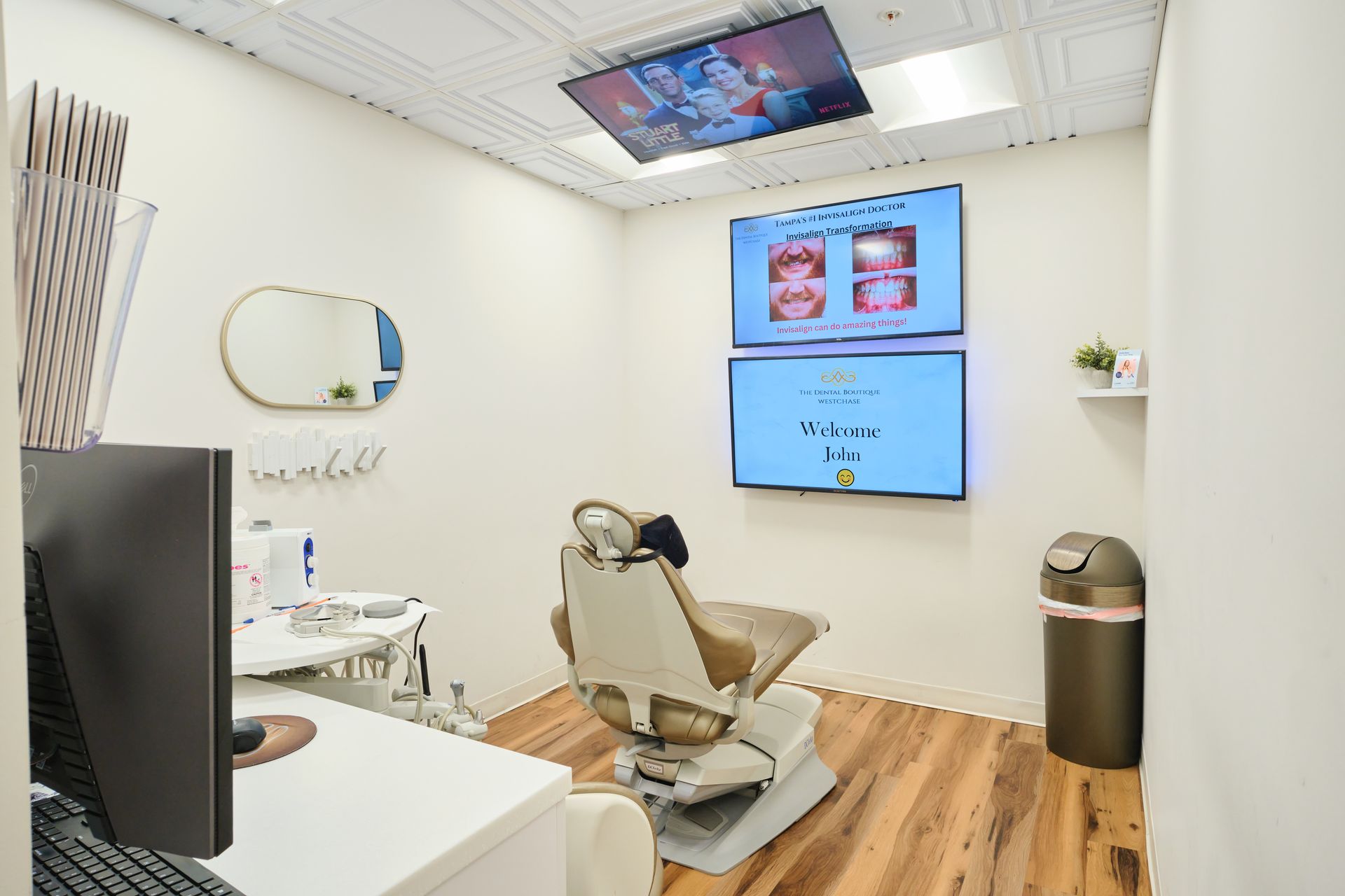 Our patient rooms are equipped with multiple TV's Room equipped with multiple TV's