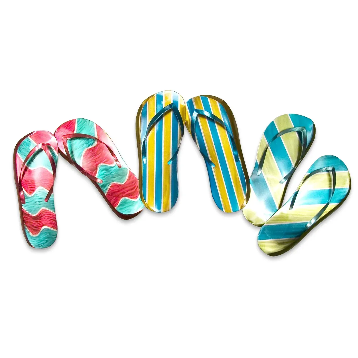 Flip Flops Stainless Steel Metal Wall Art