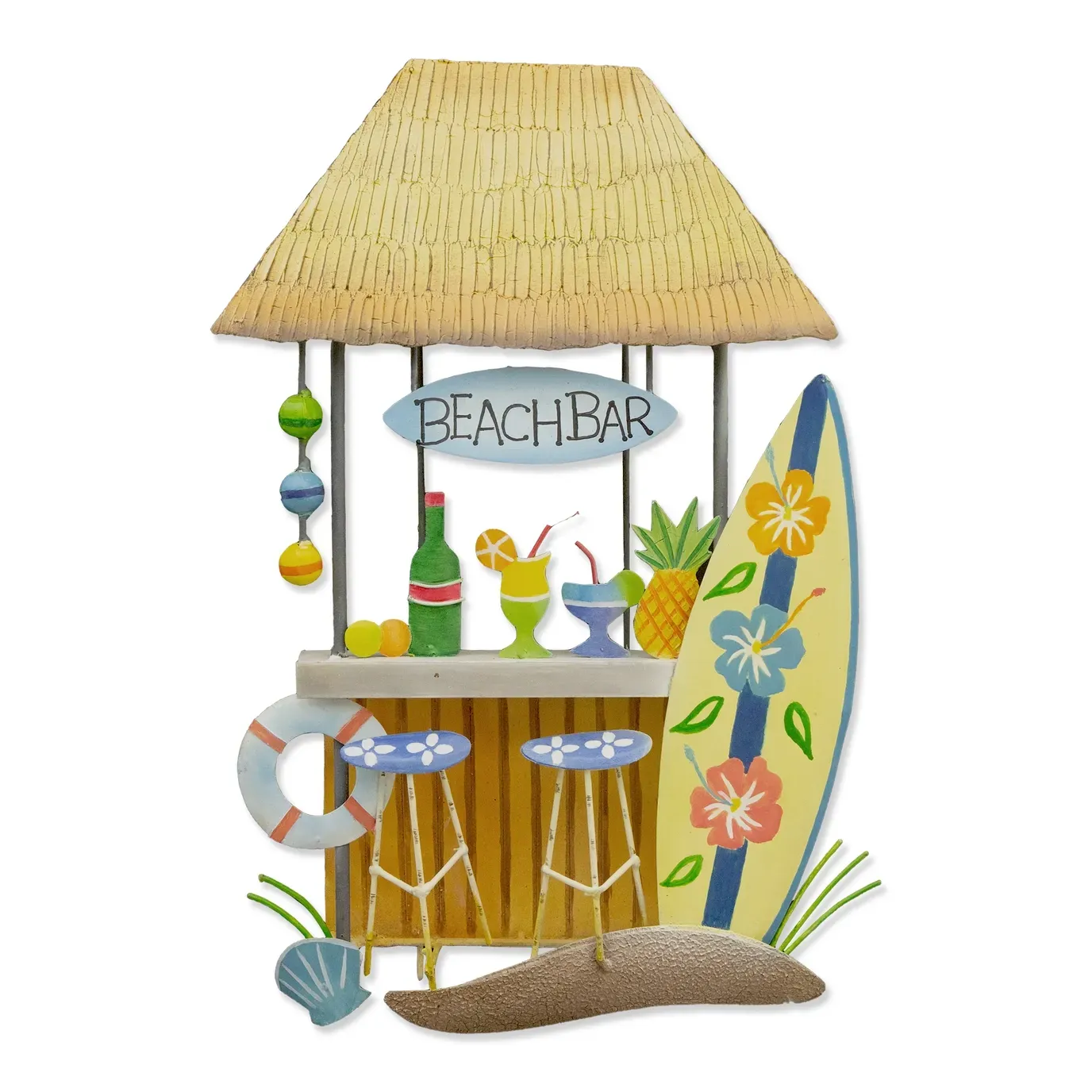 Beach Bar Shack Metal Wall Art