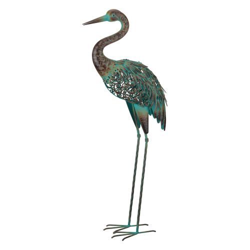Patina Solar Crane Decor - Down