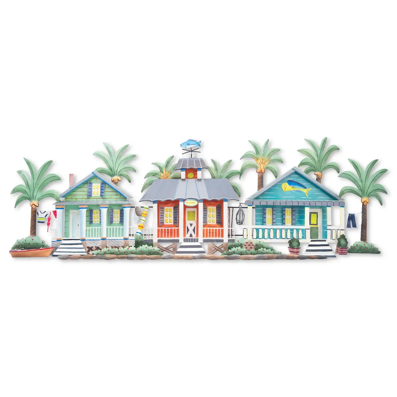 Caribbean Village NEW Style Patio Safe Metal Wall Art