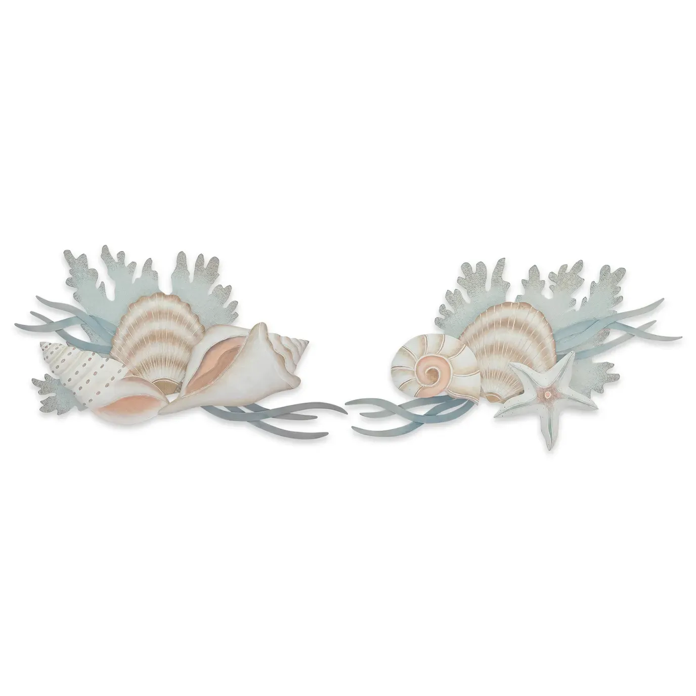 Shell Reef Pair Metal/Wood Wall Art