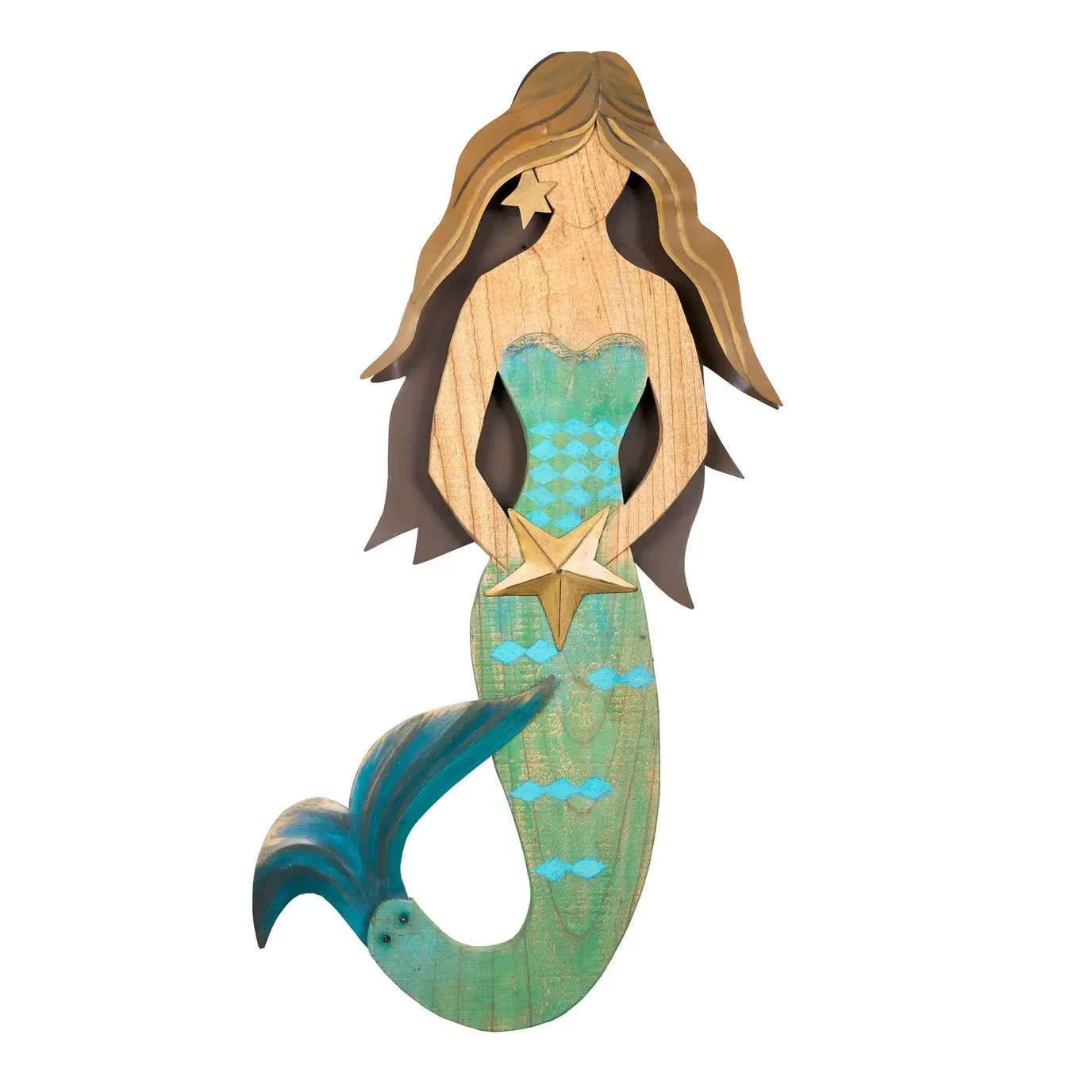 Mermaid Beach Junk Wood Wall Decor TI C518