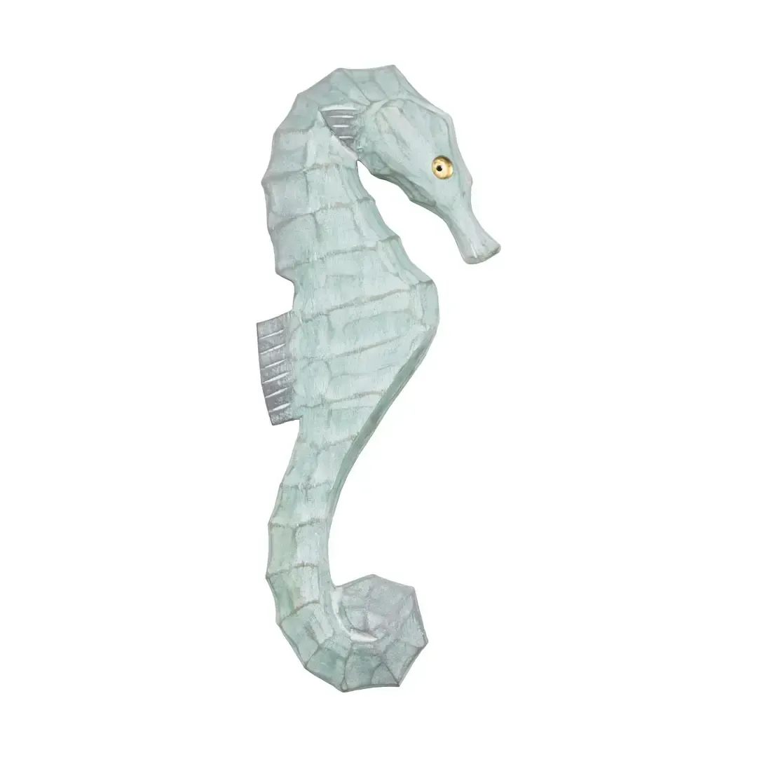 Seahorse Face Right (sf green/gray) Wood Wall Decor