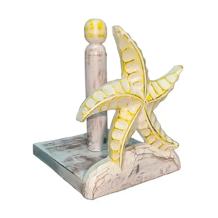 Starfish Tissue Holder with Yellow Accents