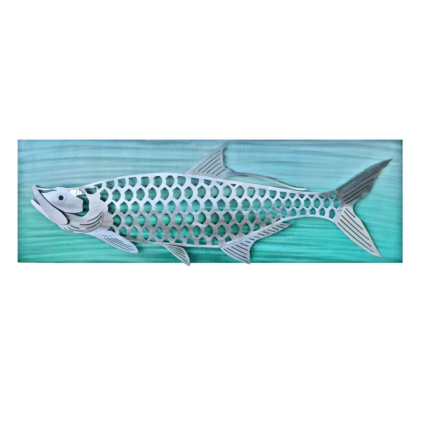 Tarpon Abstract Lit Stainless Steel Metal Wall Art